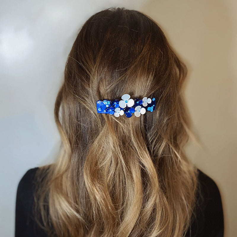 Haarspange Spring Blossom Ocean Blue