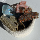 smiley hairclip greige mit anderen Haarklammern