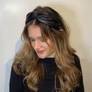 Haarreif gedreht in Lederoptik schwarz