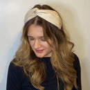 Haarreif gedreht in Lederoptik cremeweiß