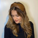 Haarreif in Lederoptik gedreht in moccabraun